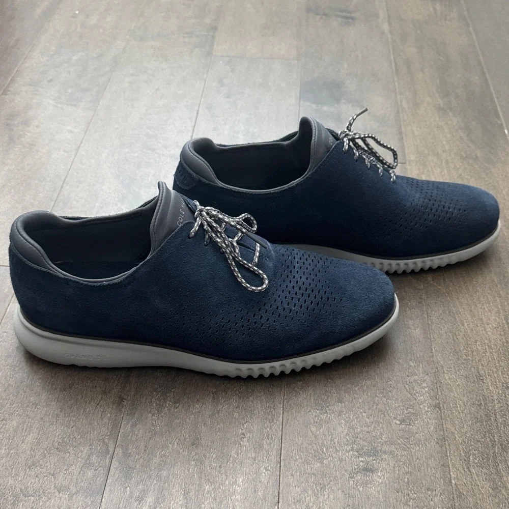 Cole Haan OriginalGrand Stitchlite Oxford Sneakers Navy Men Size 12 Wide C35631